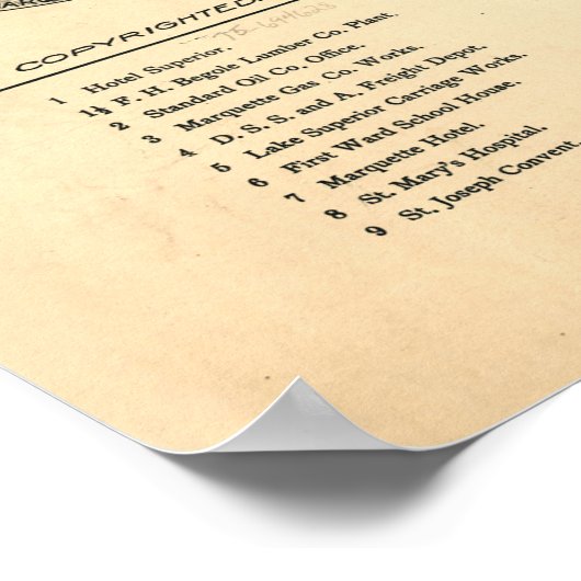  MI-kaart (1897) Poster (Hoek)