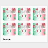 Mi Manchi. Italië Vlaggenkleuren Pop Art Vierkante Sticker (Vel)