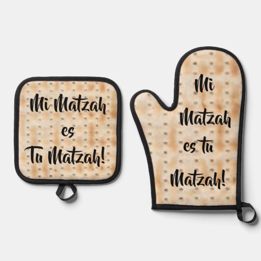 Mi Matzah es Tu Matzah Ovenwant & Pannenlap Set (Voorkant)