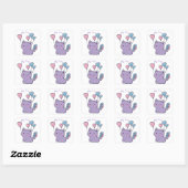 Mi-Mi kitten and hearts, aangepast Vierkante Sticker (Vel)
