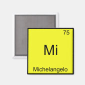 Mi - Michelangelo Grappig Chemie Elementsymbool Magneet (Voorkant / Achterkant)