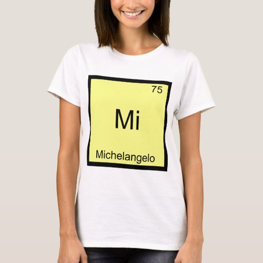 Mi - Michelangelo Grappige Chemie Element Symbool T-shirt (Voorkant)