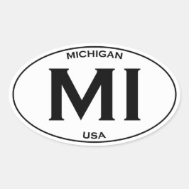 MI - Michigan USA Ovale Sticker
