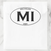 MI - Michigan USA Ovale Sticker (Tas)