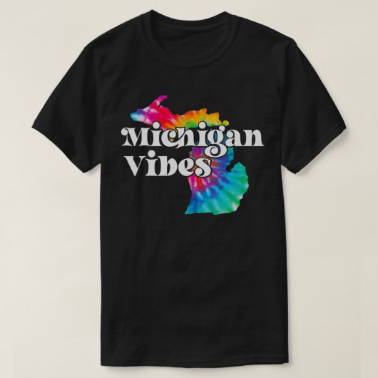 MI Michigan Vibes Rainbow Tie Dye Michigan T-shirt (Design voorkant)