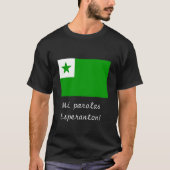 Mi parolas Esperanton Esperanto vlag t-shirt (Voorkant)