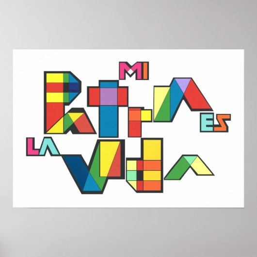 MI PATRIA ES LA VIDA Colorful Mosaic Poster (Voorkant)