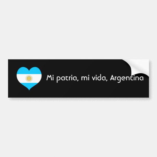 Mi patria, mi vida, Argentinië Bumpersticker (Voorkant)