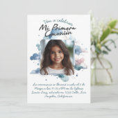 Mi Primera Comunión con foto Spaanse Waterverf Kaart (Staand voorkant)