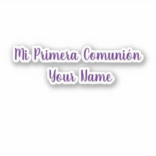 Mi Primera Comunion Customize name vinyl sticker (Voorkant)