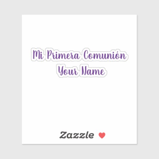Mi Primera Comunion Customize name vinyl sticker (Vel)