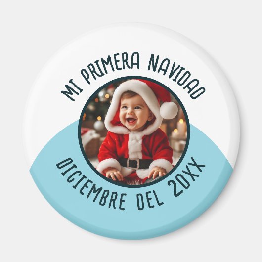 Mi Primera Navidad con Foto y Año Magneet (Voorkant)