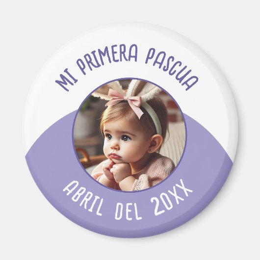 Mi Primera Pascua con Foto y Año Magneet (Voorkant)