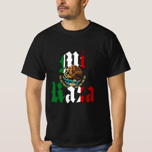 MI RAZA Mexicaanse Vlag T-shirt (Voorkant)