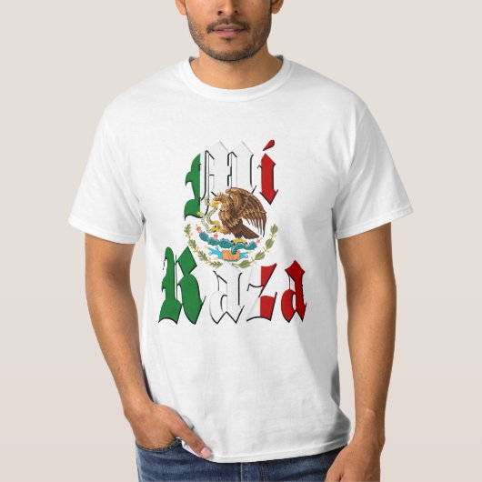 MI RAZA Mexicaanse vlag T-shirt (Voorkant)