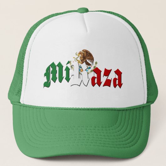 MI RAZA Mexicaanse vlag Trucker Pet (Voorkant)