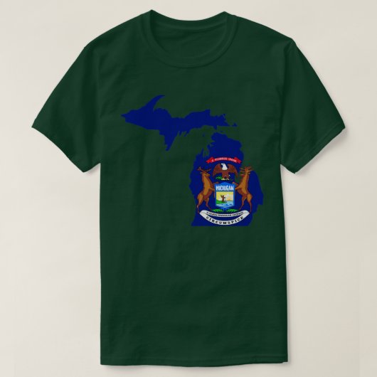 MI State Flag Proud Michigan Native T-shirt (Design voorkant)