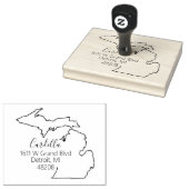 MI | State of Michigan Return Address Stamp Rubberstempel (Gestempeld)