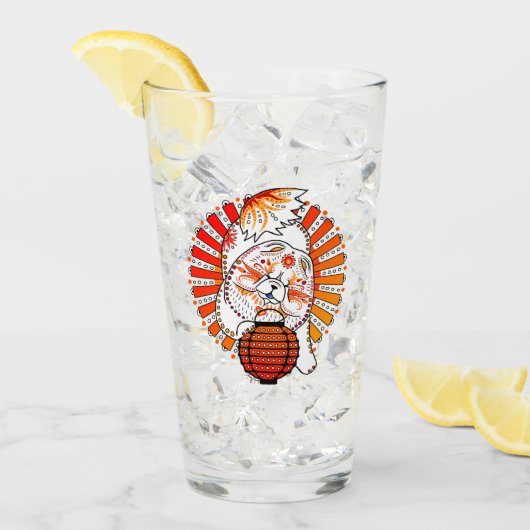 MI TANG Chow 16 oz glas-ontwerp voor & achter Glas (Voorkant ijs)