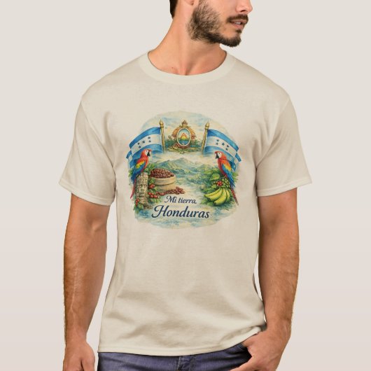 Mi Tierra Honduras Tropical Art Tee T-shirt (Voorkant)