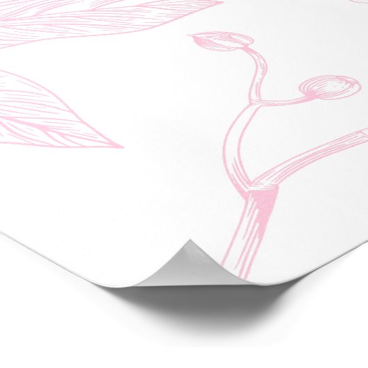 Mia | Aangepaste Roze Teddybeer Nursery Design Poster (Hoek)