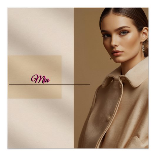 Mia Aesthetic Minimal Name Poster (Voorkant)