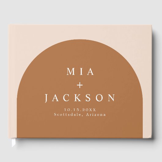 MIA Arched Bohemian Terracotta Bruiloft Gastenboek (Voorkant)