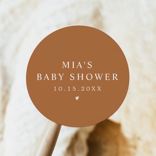 MIA Arched Boho Terracotta Baby shower Ronde Sticker