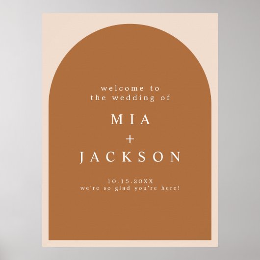 MIA Arched Boho Terracotta Bruiloft Welkom Poster (Voorkant)