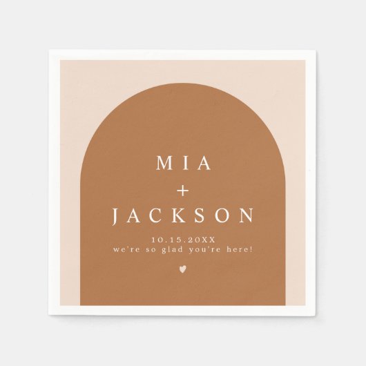 MIA Arched Boho Terracotta Bruiloft Welkom Servet (Voorkant)