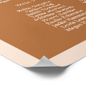 MIA Arched Boho Terracotta Bruiloft Zitkaarten Poster (Hoek)