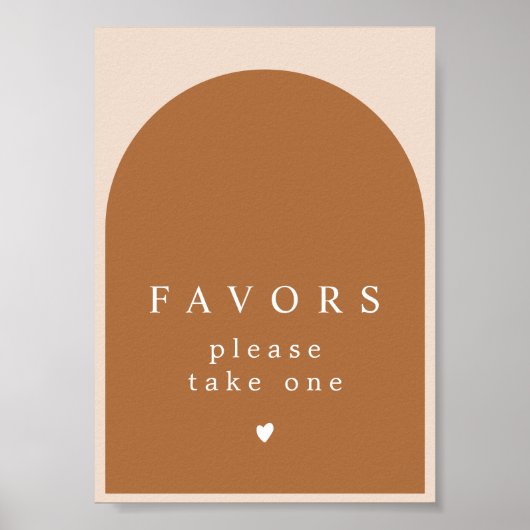 MIA Arched Burnt Oranje Modern Favors Sign. Poster (Voorkant)