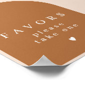 MIA Arched Burnt Oranje Modern Favors Sign. Poster (Hoek)