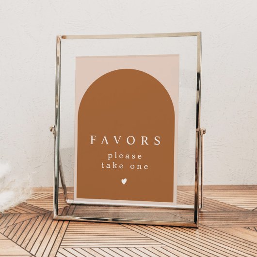 MIA Arched Burnt Oranje Modern Favors Sign. Poster