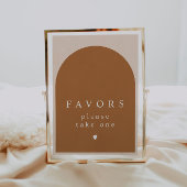 MIA Arched Burnt Oranje Modern Favors Sign. Poster