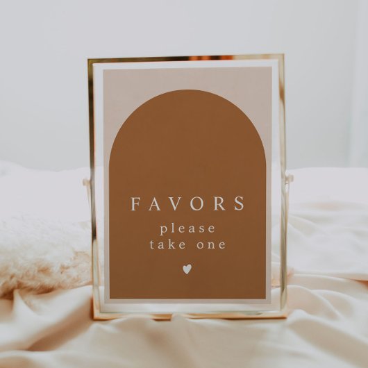 MIA Arched Burnt Oranje Modern Favors Sign. Poster