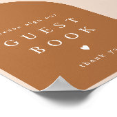 MIA Arched Burnt Oranje Modern Guestbook Sign. Poster (Hoek)