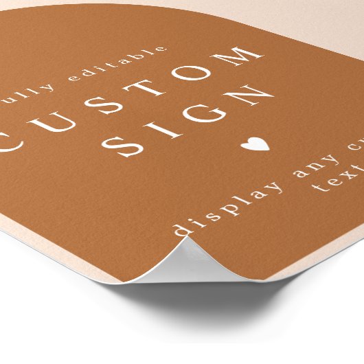 MIA Arched Burnt Oranje Moderne Aangepaste tekstre Poster (Hoek)