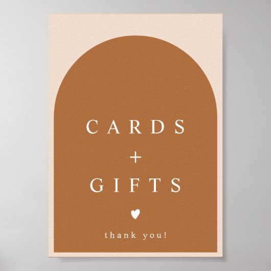 MIA Arched Burnt Oranje Moderne Kaarten en cadeaub Poster (Voorkant)