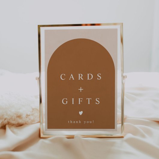 MIA Arched Burnt Oranje Moderne Kaarten en cadeaub Poster