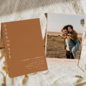 MIA Boho Burnt Oranje Terracotta Photo Save Date Kaart
