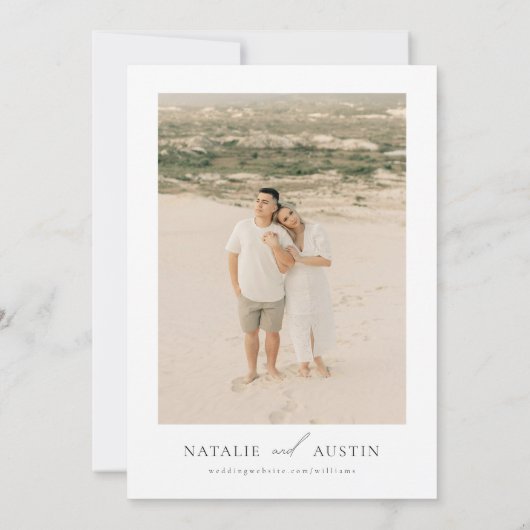 MIA Boho Minimalist Wedding Invitation Kaart (Achterkant)