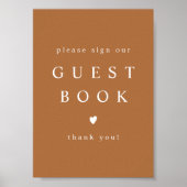 MIA Boho Terracotta Burnt Oranje Guest Book Sign Poster (Voorkant)