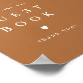MIA Boho Terracotta Burnt Oranje Guest Book Sign Poster (Hoek)