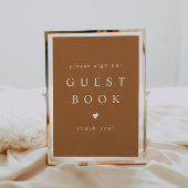 MIA Boho Terracotta Burnt Oranje Guest Book Sign Poster