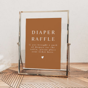 MIA Boho Terracotta Gebrande Oranje Luier Raffle Poster