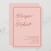 MIA Bold Roze & Rode bruiloft uitnodiging (Voorkant / Achterkant)