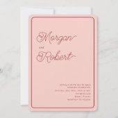 MIA Bold Roze & Rode bruiloft uitnodiging (Voorkant)