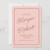 MIA Bold Roze & Rode bruiloft uitnodiging (Voorkant)