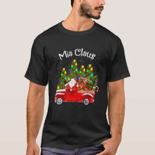 Mia Claus Riding Car Santa Pickup Reindeer & Chris T-shirt